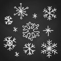 Christmas snowflakes design elements set