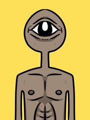 cute cartoon on yellow background