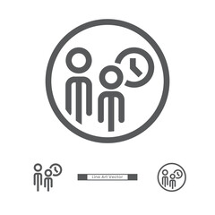 Business people time line art vector icon