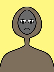 cute mosnter cartoon on yellow background