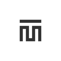 Simple square logo vector. Initial letter TM