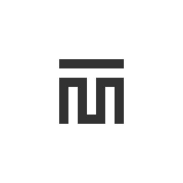 recommend clip art: Simple square logo vector. Initial letter TM