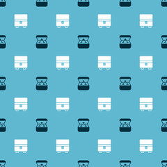 Set Diamond engagement ring in box and Jewelry on seamless pattern. Vector