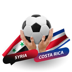 Soccer football competition match, national teams syria vs costa rica