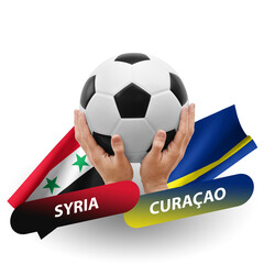 Soccer football competition match, national teams syria vs curacao