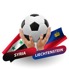 Soccer football competition match, national teams syria vs liechtenstein