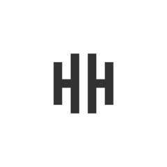 Obraz premium Simple square logo vector. Initial letter H