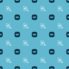 Set Pie chart infographic and Document with on seamless pattern. Vector