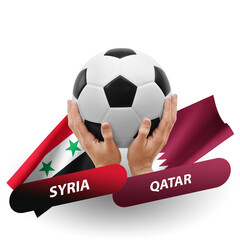 Soccer football competition match, national teams syria vs qatar