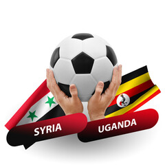 Soccer football competition match, national teams syria vs uganda