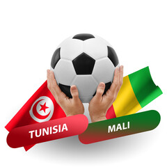 Soccer football competition match, national teams tunisia vs mali