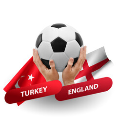 Soccer football competition match, national teams turkey vs england