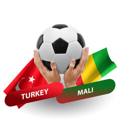 Soccer football competition match, national teams turkey vs mali