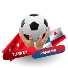 Soccer football competition match, national teams turkey vs panama