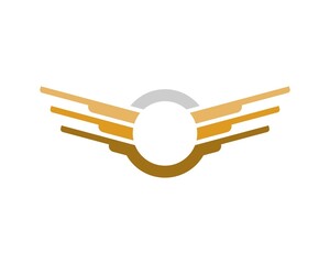 Circle shape with abstract spread wings