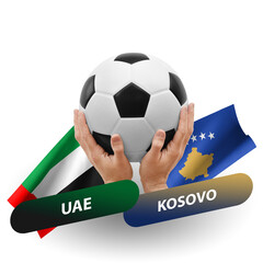 Soccer football competition match, national teams uae vs kosovo