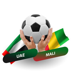 Soccer football competition match, national teams uae vs mali