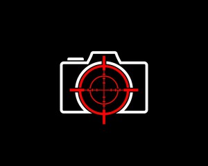 Camera line with sniper target logo