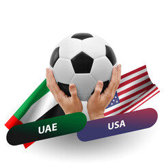 Soccer football competition match, national teams uae vs usa