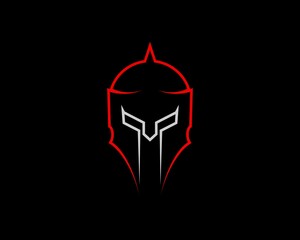 Spartan helmet with outline style