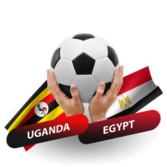 Soccer football competition match, national teams uganda vs egypt