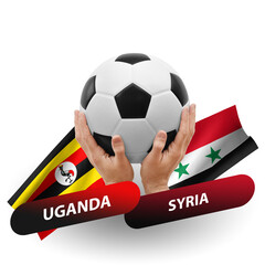 Soccer football competition match, national teams uganda vs syria