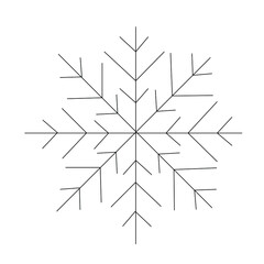 Simple vector snowflakes. Abstract patterns, contour images. Suitable for design and decoration of New Year's typography, sites, social networks, postcards, books.
