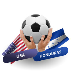Soccer football competition match, national teams usa vs honduras