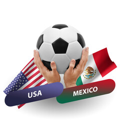 Soccer football competition match, national teams usa vs mexico