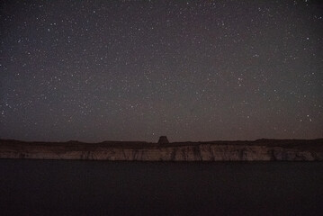 Stars over Lake Powell in the Arizona Desert.