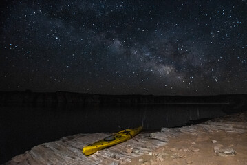 Milky Way over Lake Powell in the Arizona Desert.