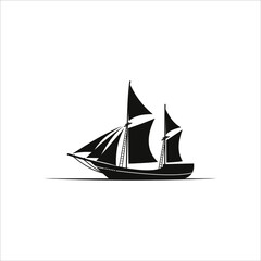 Ship Silhouette Nautical Logo Design Template Transport Idea