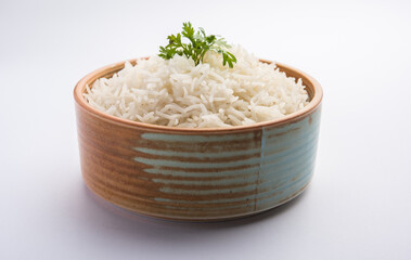 Cooked plain white basmati rice