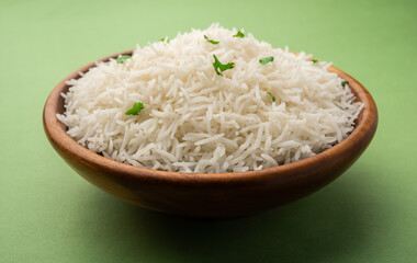 Cooked plain white basmati rice