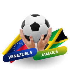 Soccer football competition match, national teams venezuela vs jamaica