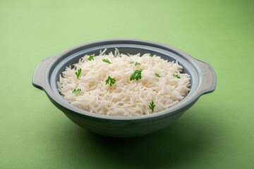 Cooked plain white basmati rice