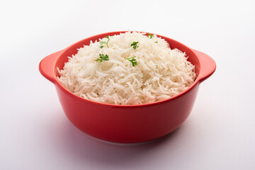 Cooked plain white basmati rice
