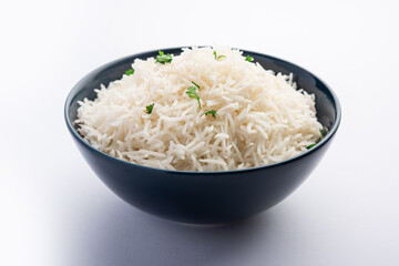 Cooked plain white basmati rice
