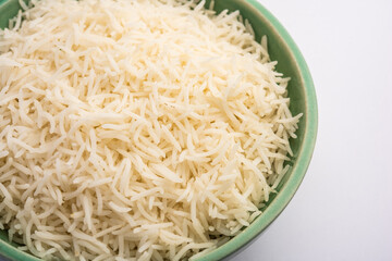 Cooked plain white basmati rice