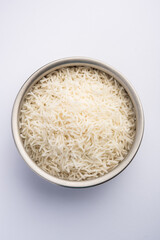 Cooked plain white basmati rice