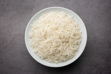 Cooked plain white basmati rice