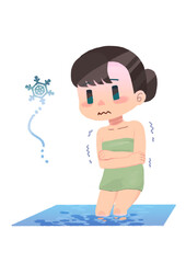 水風呂が苦手な女性