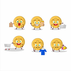 A Rich dalgona candy coral reefs mascot design style going shopping