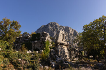 Fototapeta na wymiar Ruins of an ancient Greek temple