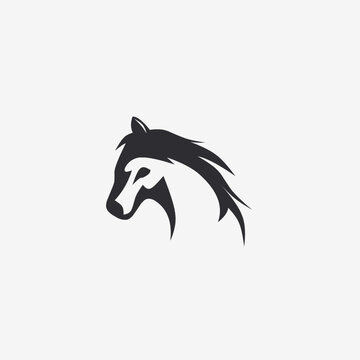 Simple horse head icon vector