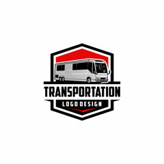 bus, public transportation, motor home logo design