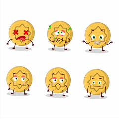 Dalgona candy flower cartoon character with nope expression