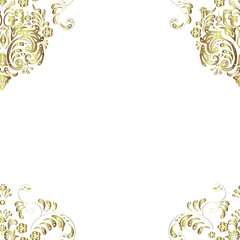seamless vintage pattern with golden elements on colorfil background