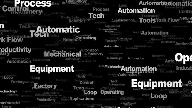AUTOMATION Keywords, Background, Animation, Loop, 4k
