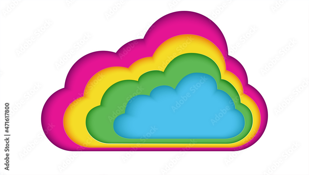 Poster paper layered background. abstract background with cloud shapes. vector multilayer 3d illustration.